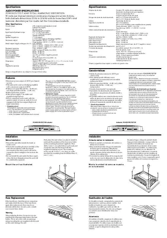 Mode d'emploi SONY XM-504Z