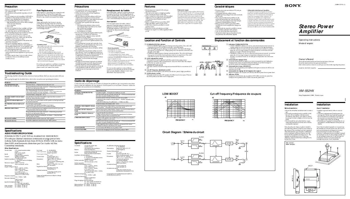 Mode d'emploi SONY XM-552HX