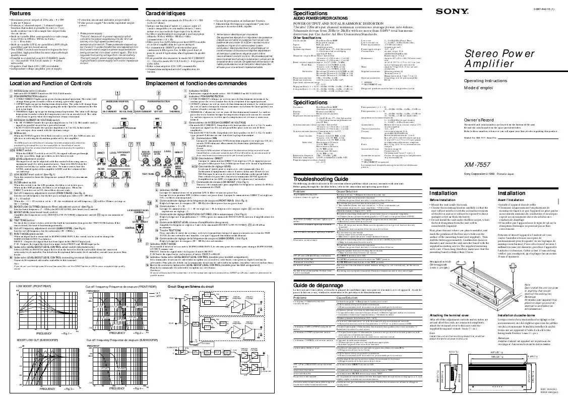 Mode d'emploi SONY XM-7557