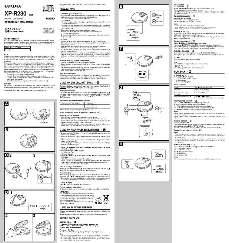 Mode d'emploi SONY XPR230