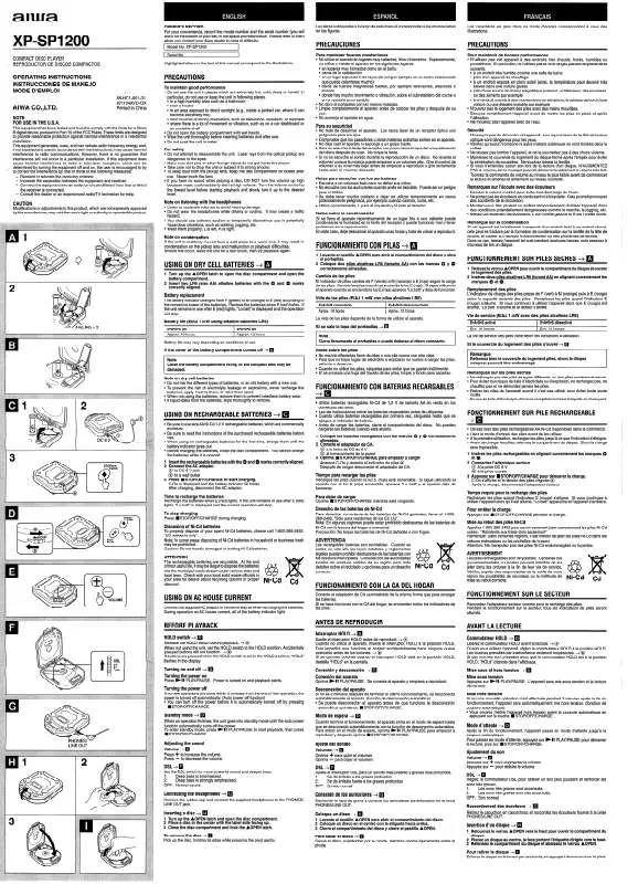 Mode d'emploi SONY XPSP1200