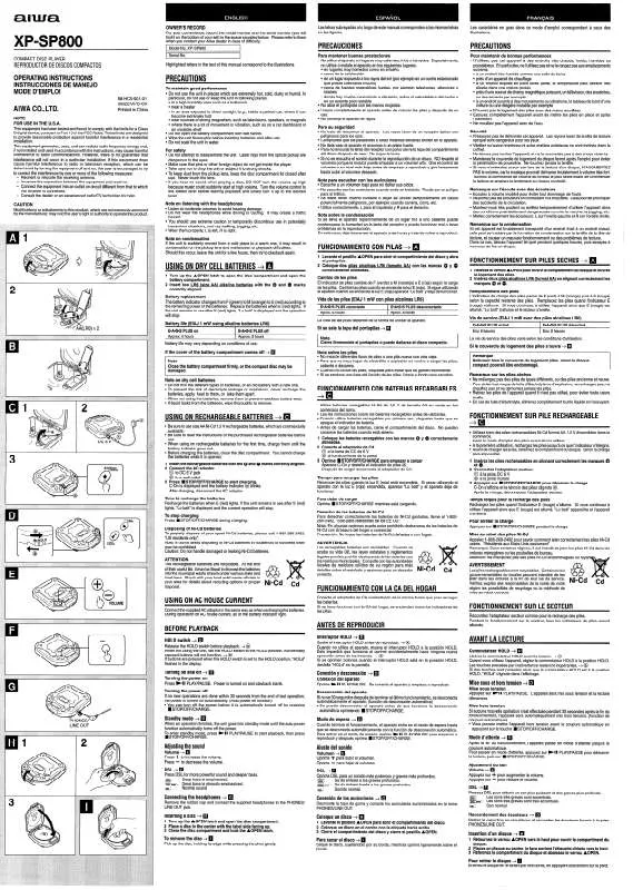 Mode d'emploi SONY XPSP800