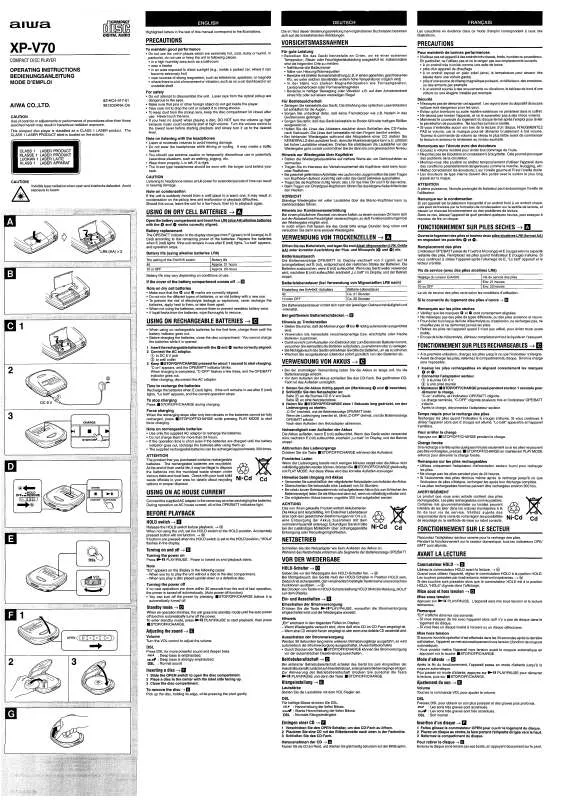 Mode d'emploi SONY XPV70