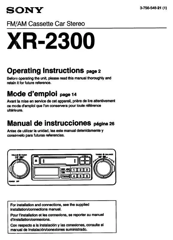 Mode d'emploi SONY XR-2300