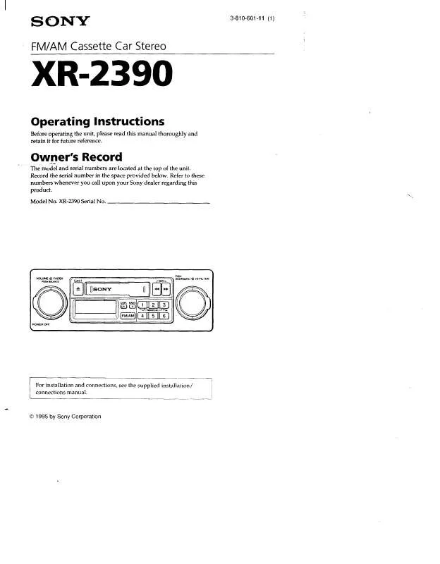 Mode d'emploi SONY XR-2390