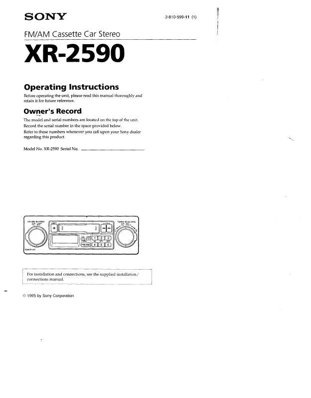 Mode d'emploi SONY XR-2590