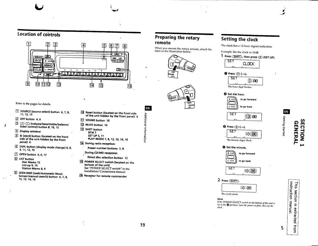 Mode d'emploi SONY XR-C700