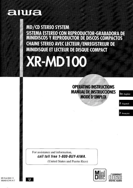 Mode d'emploi SONY XR-MD100