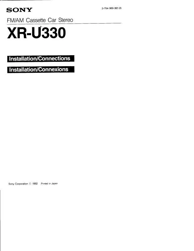 Mode d'emploi SONY XR-U330