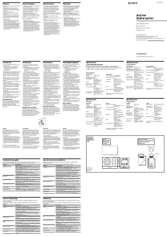 Mode d'emploi SONY XS-AW200X