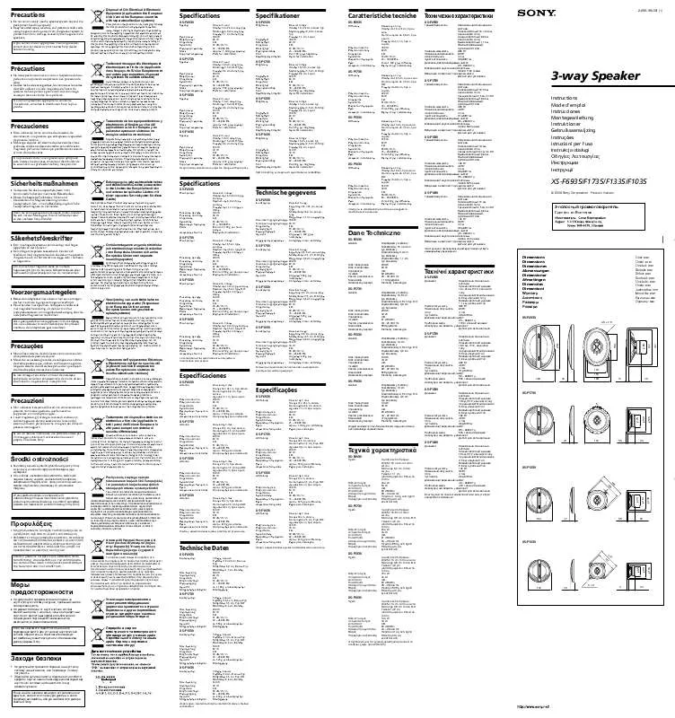 Mode d'emploi SONY XS-F1035