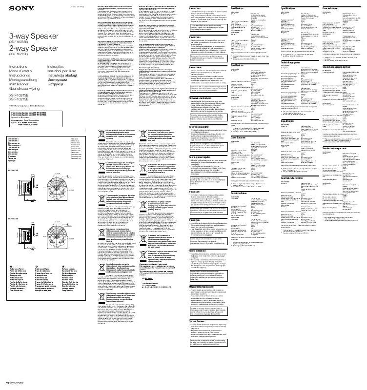 Mode d'emploi SONY XS-F1037SE