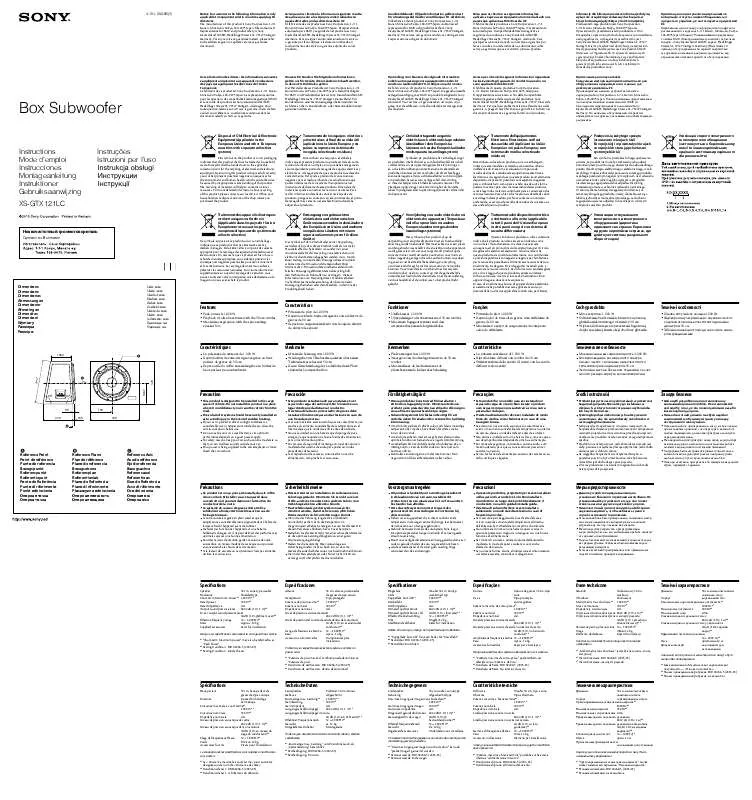 Mode d'emploi SONY XS-GTX121LC