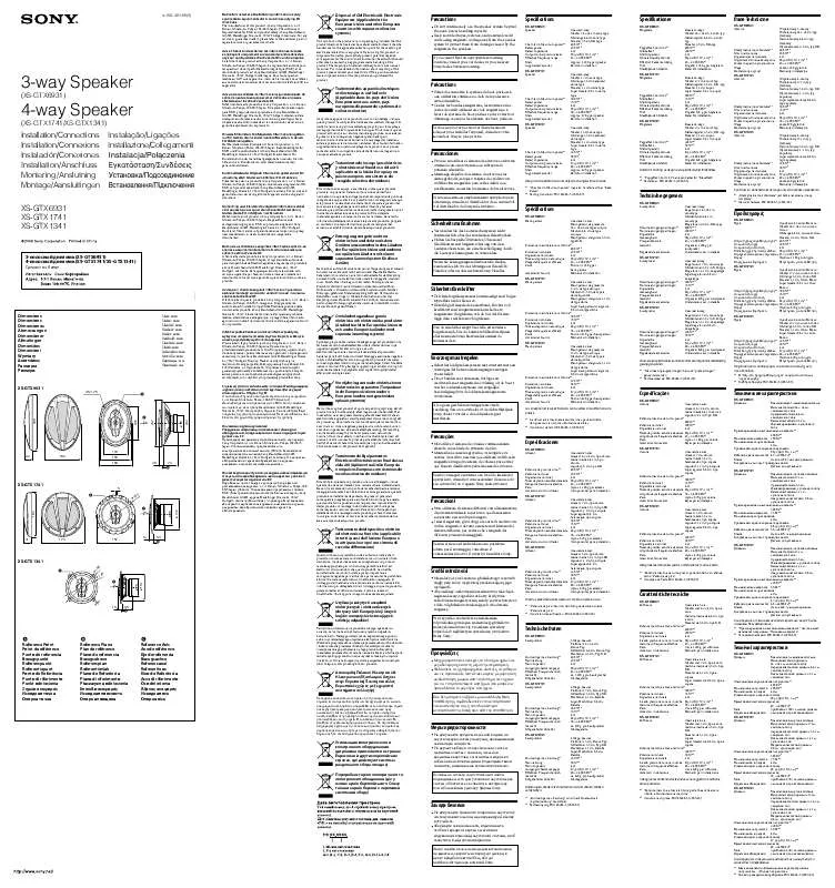 Mode d'emploi SONY XS-GTX1341