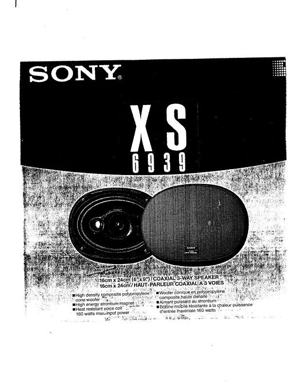 Mode d'emploi SONY XS-6939