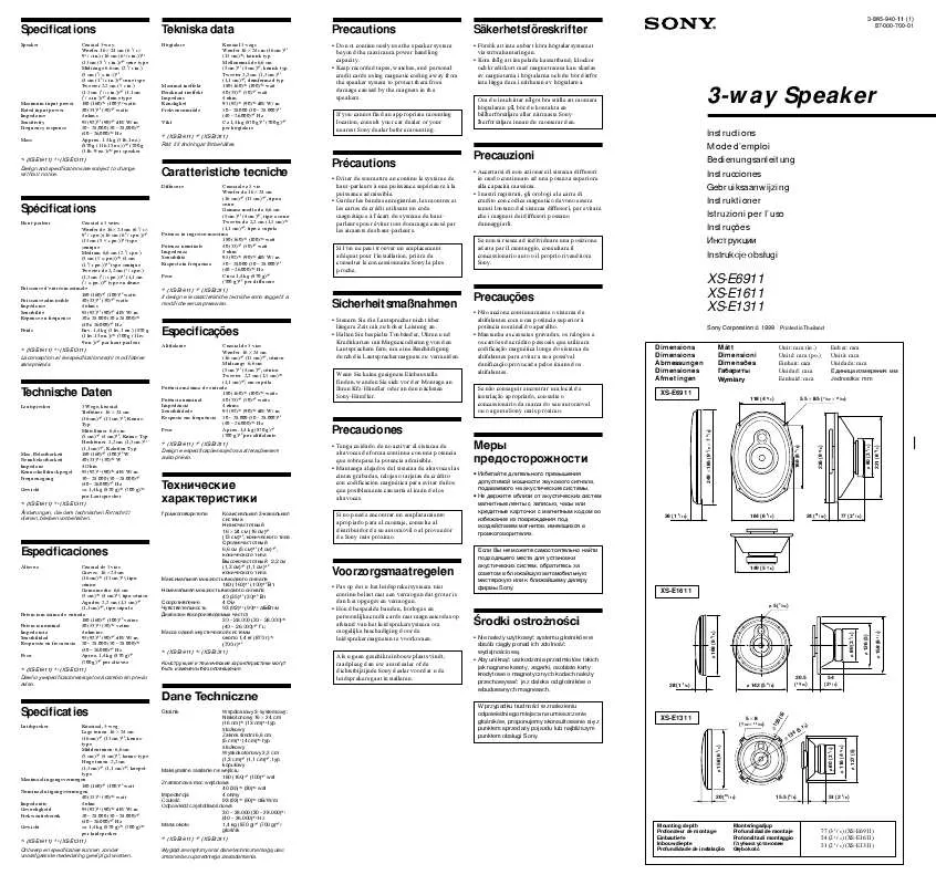 Mode d'emploi SONY XS-E6911