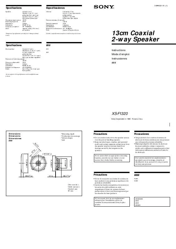 Mode d'emploi SONY XS-F1320