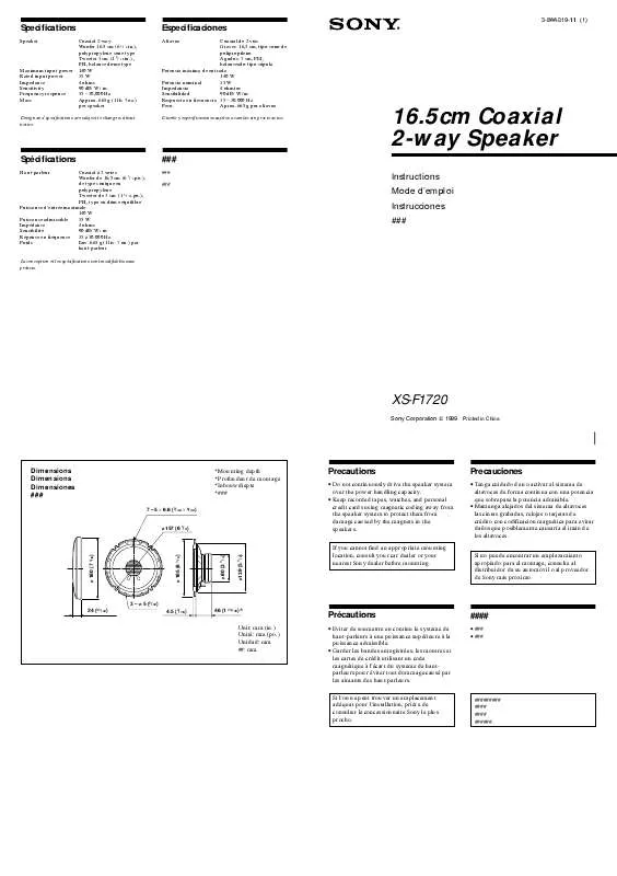 Mode d'emploi SONY XS-F1720