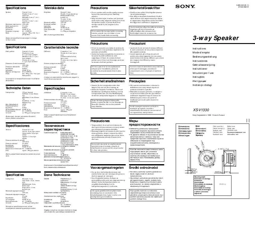 Mode d'emploi SONY XS-V1330