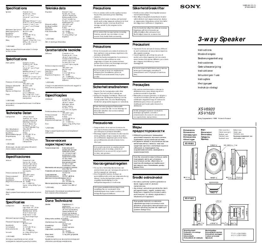 Mode d'emploi SONY XS-V6920