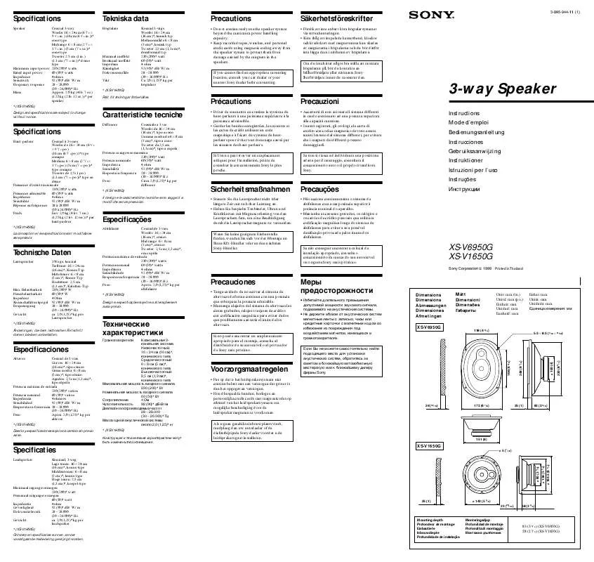 Mode d'emploi SONY XS-V6950G