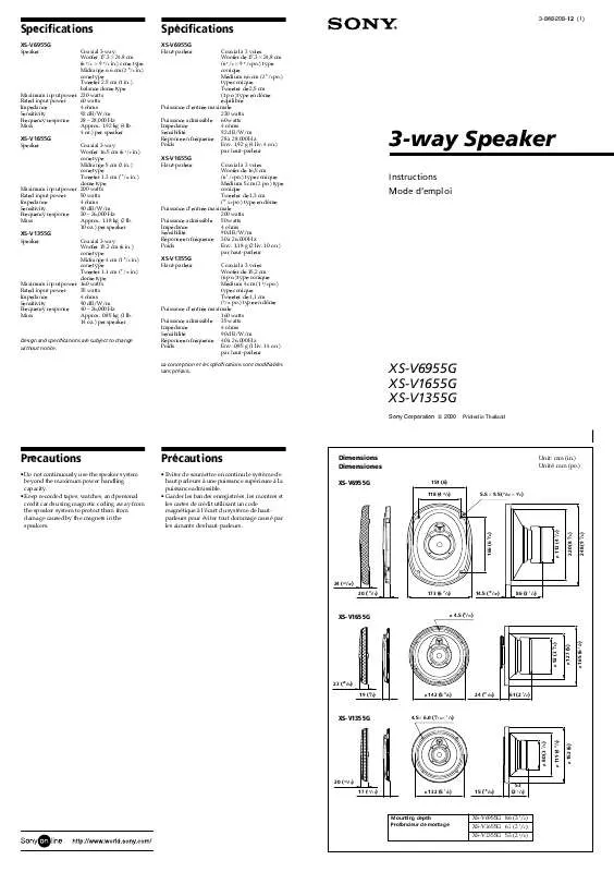 Mode d'emploi SONY XS-V6955G