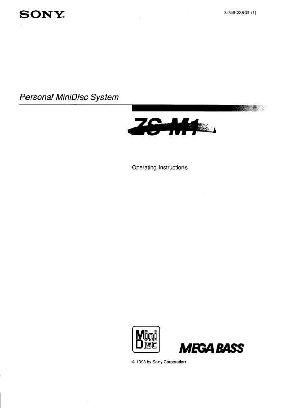 Mode d'emploi SONY ZS-M1