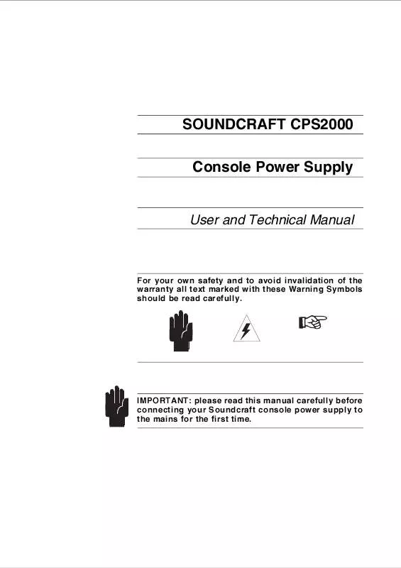 Mode d'emploi SOUNDCRAFT CPS2000