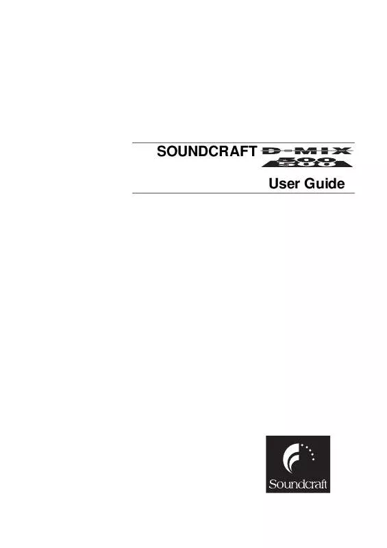 Mode d'emploi SOUNDCRAFT D-MIX 500