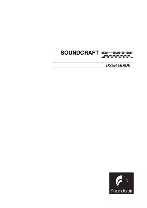 Mode d'emploi SOUNDCRAFT D-MIX1000