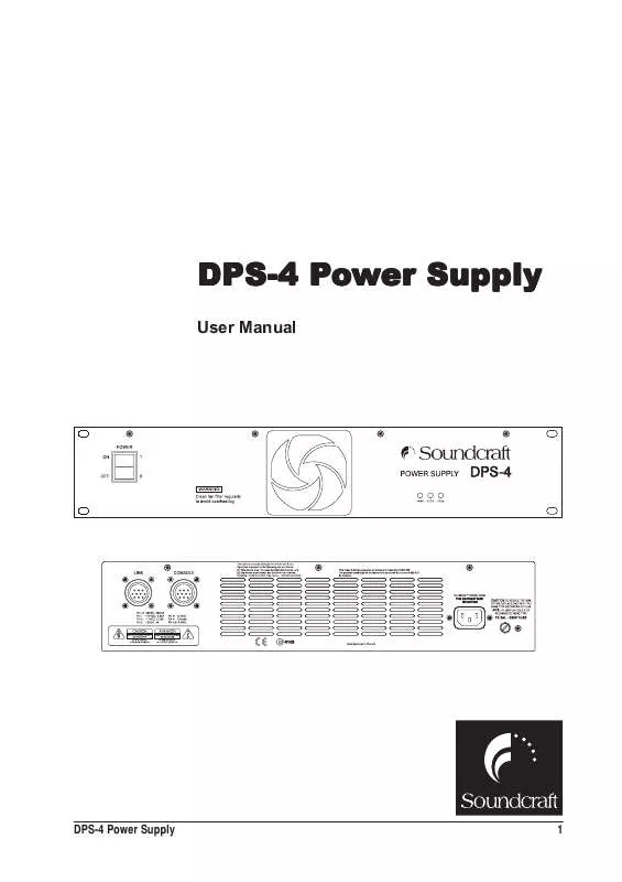 Mode d'emploi SOUNDCRAFT DPS-4 POWER SUPPLY