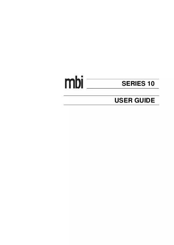 Mode d'emploi SOUNDCRAFT MBI SERIES 10