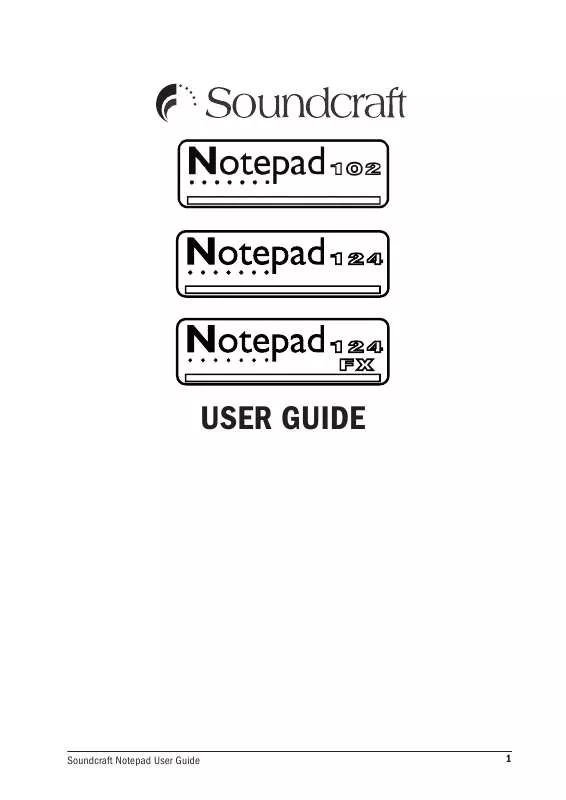 Mode d'emploi SOUNDCRAFT NOTEPAD 124