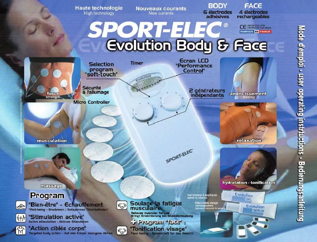 Mode d'emploi SPORT ELEC EVOLUTION BODY AND FACE