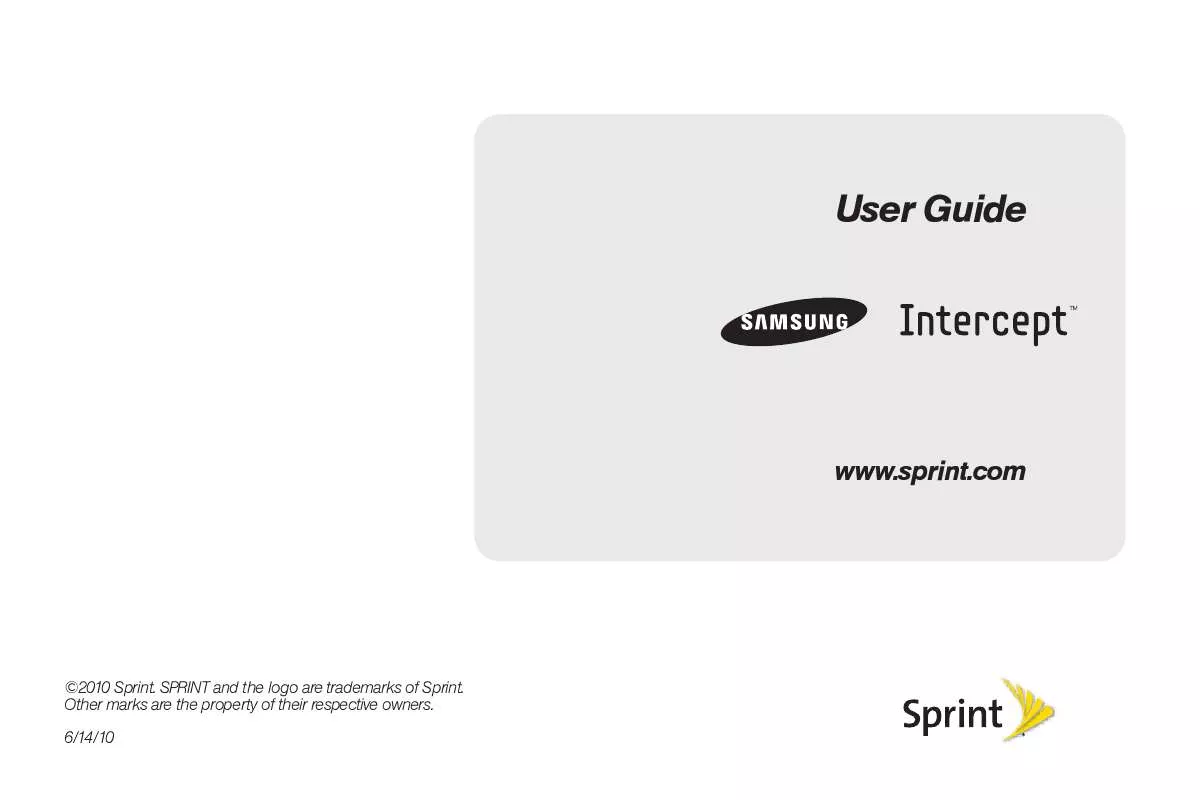 Mode d'emploi SPRINT SAMSUNG INTERCEPT