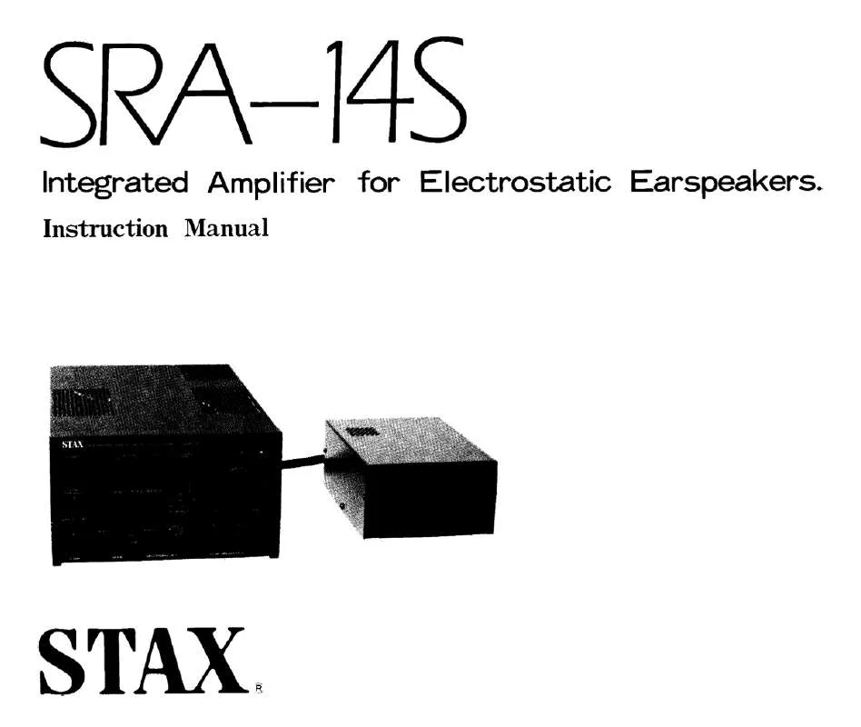 Mode d'emploi STAX SRA-14S