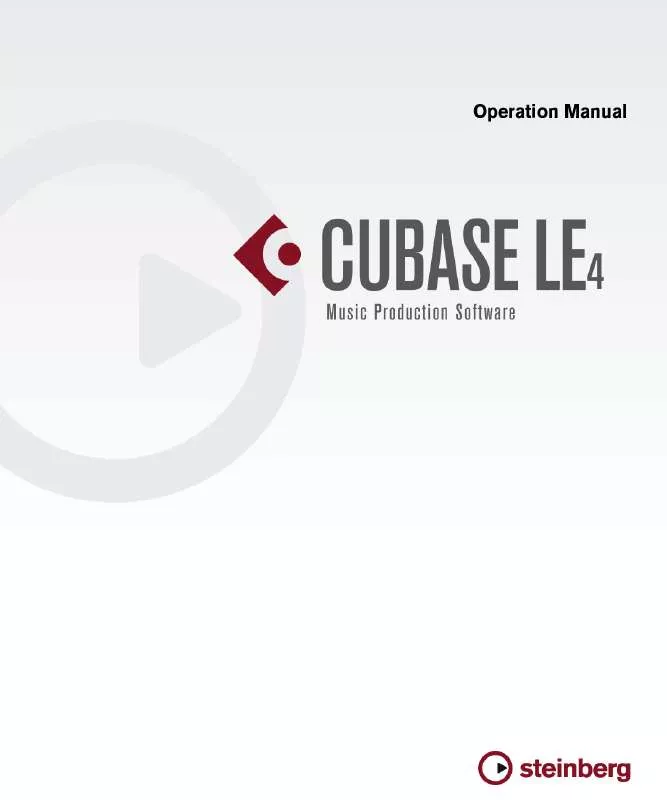 Mode d'emploi STEINBERG CUBASE LE4