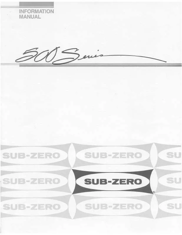 Mode d'emploi SUB-ZERO 550