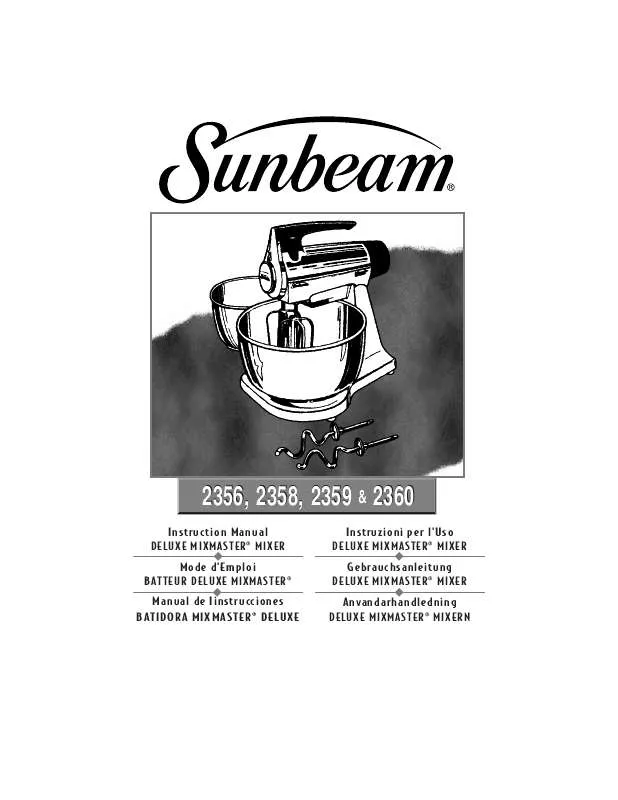 Mode d'emploi SUNBEAM 2358