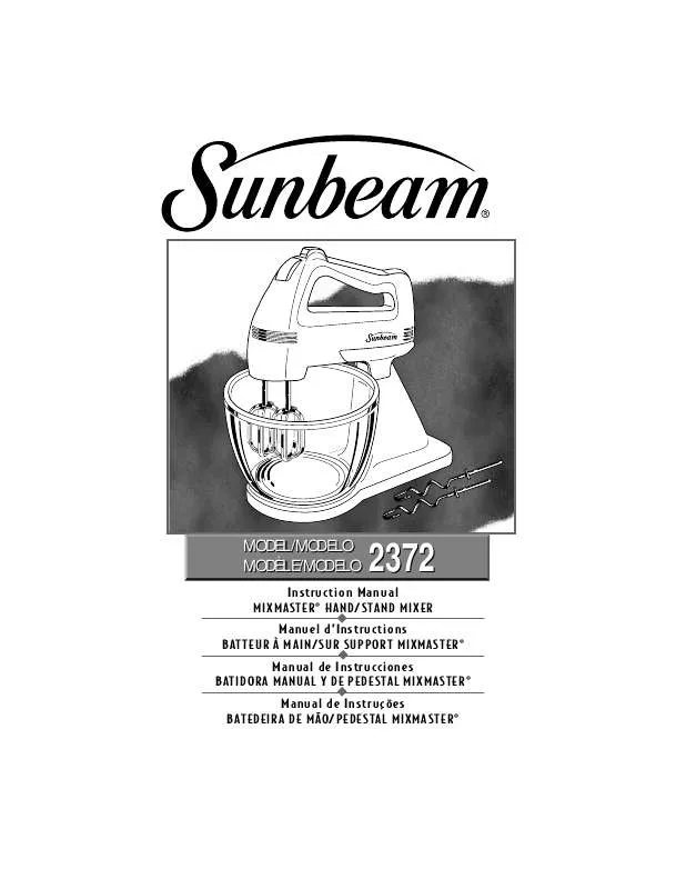 Mode d'emploi SUNBEAM 2372