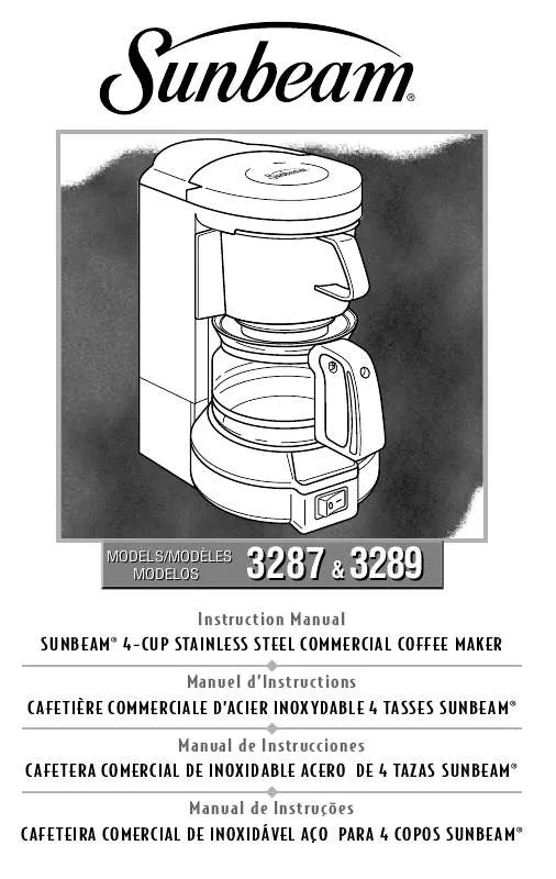 Mode d'emploi SUNBEAM 3289