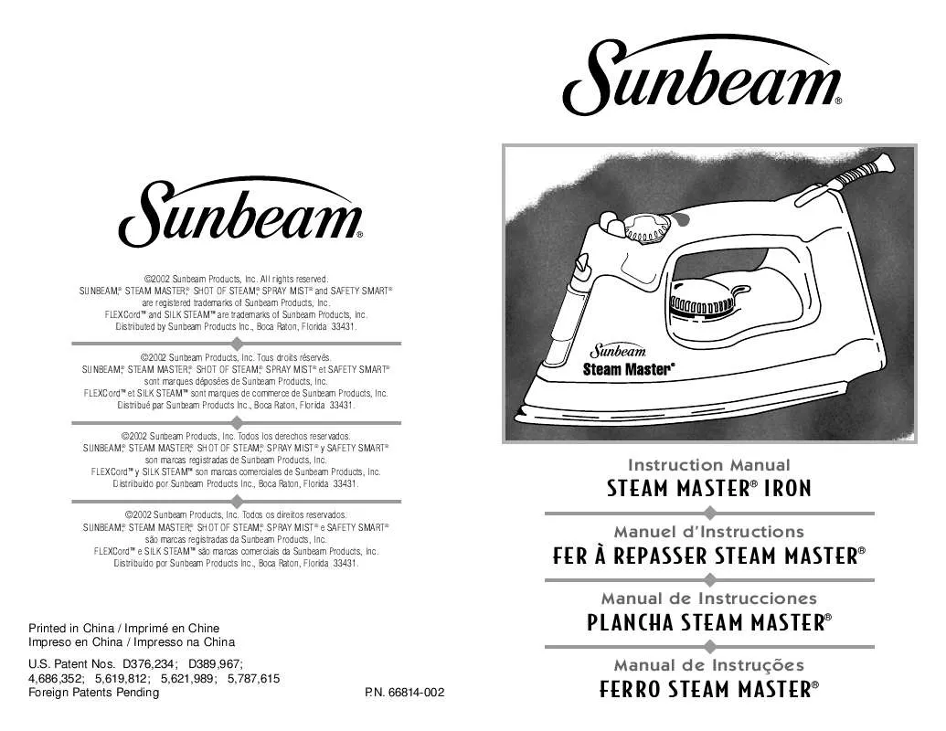 Mode d'emploi SUNBEAM 4055