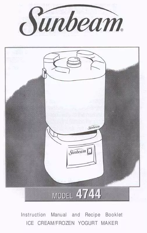 Mode d'emploi SUNBEAM 4744