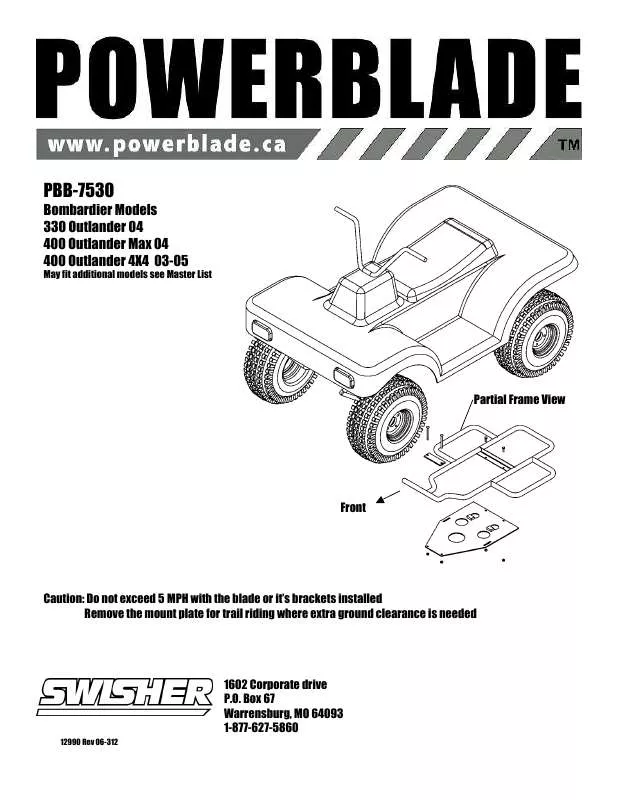 Mode d'emploi SWISHER PBB-7530