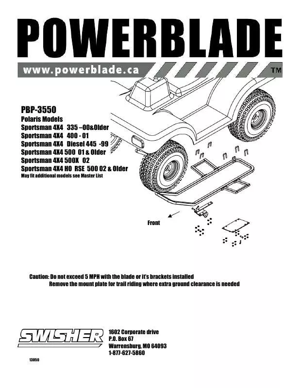 Mode d'emploi SWISHER PBP-3550