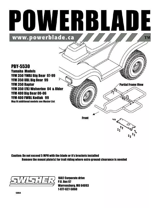 Mode d'emploi SWISHER PBY-5530