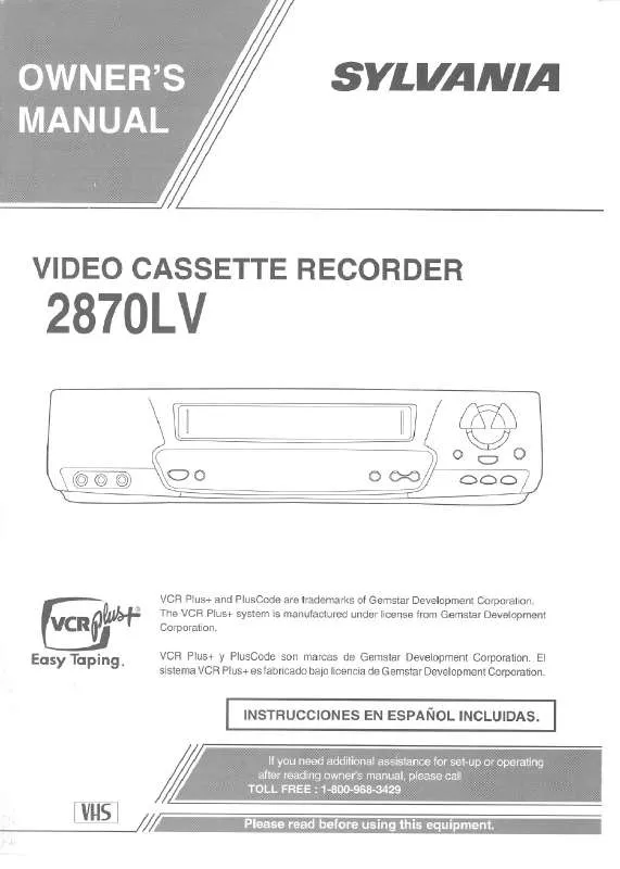 Mode d'emploi SYLVANIA 2870LV