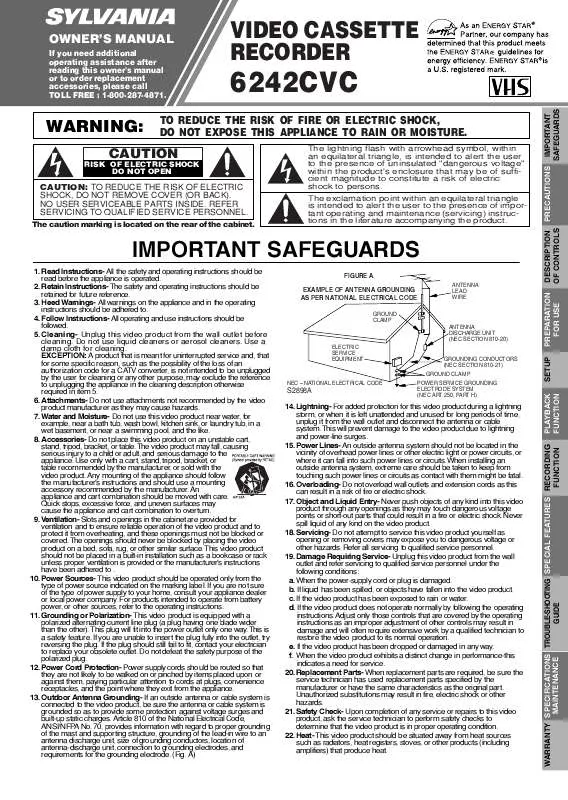 Mode d'emploi SYLVANIA 6242CVC