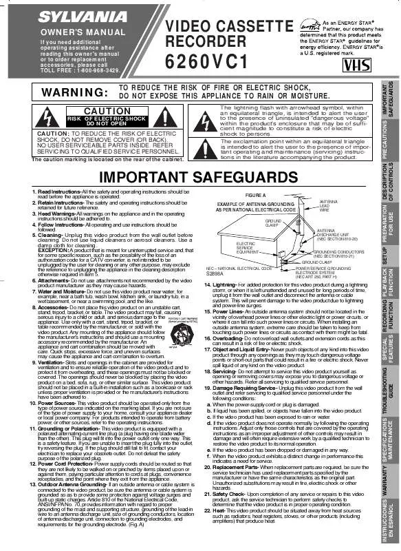 Mode d'emploi SYLVANIA 6260VC1