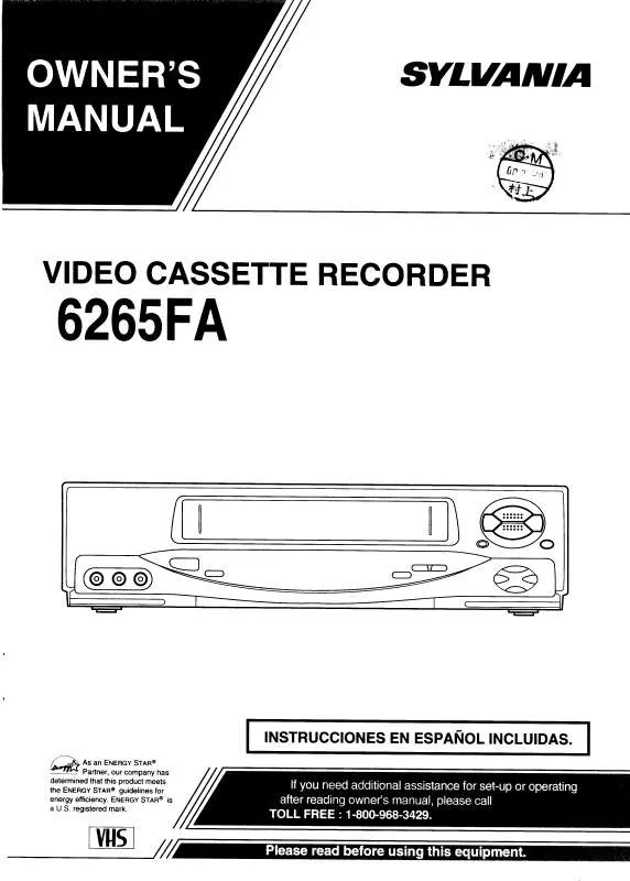 Mode d'emploi SYLVANIA 6265FA